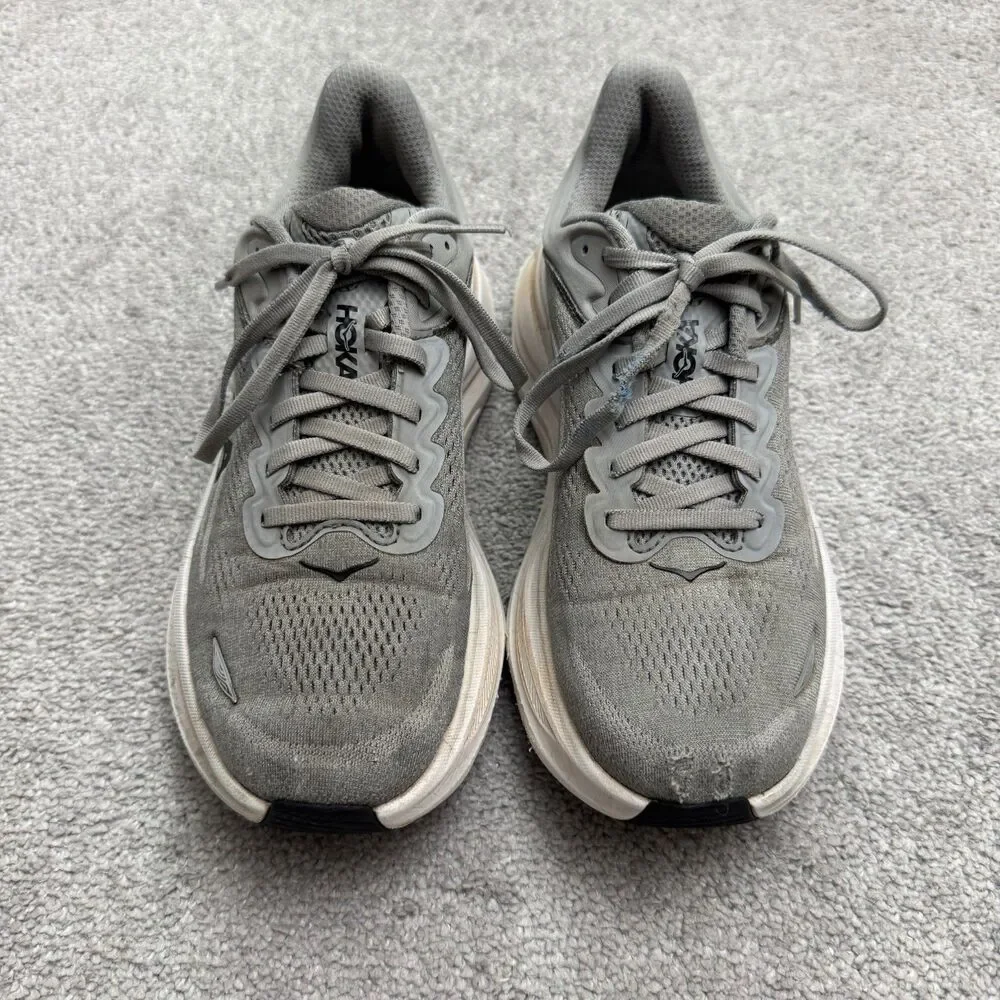Hoka One One Bondi 9 Galactic Gray Running Shoes Sneakers 8.5D Max Cushioning